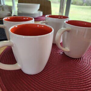 Rachel Ray Rise Orange Mugs Set of 4
